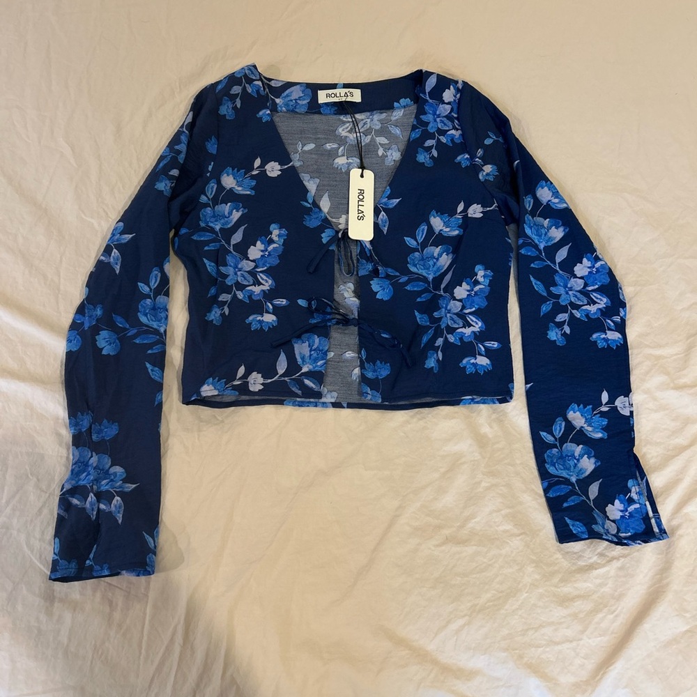 ROLLA'S Blue Floral Patterned Top and skirt set.